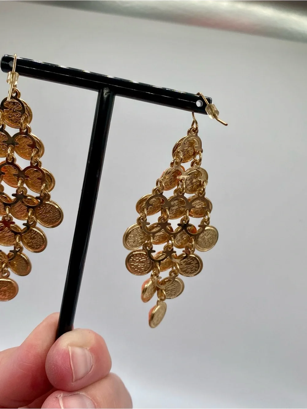 Eclectic Gold-Tone Coral Cluster Drop Earrings
